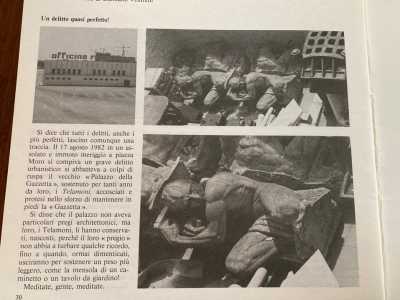 I telamoni furono fotografati e le immagini pubblicate su un articolo di giornale firmato da Nino Lavermicocca